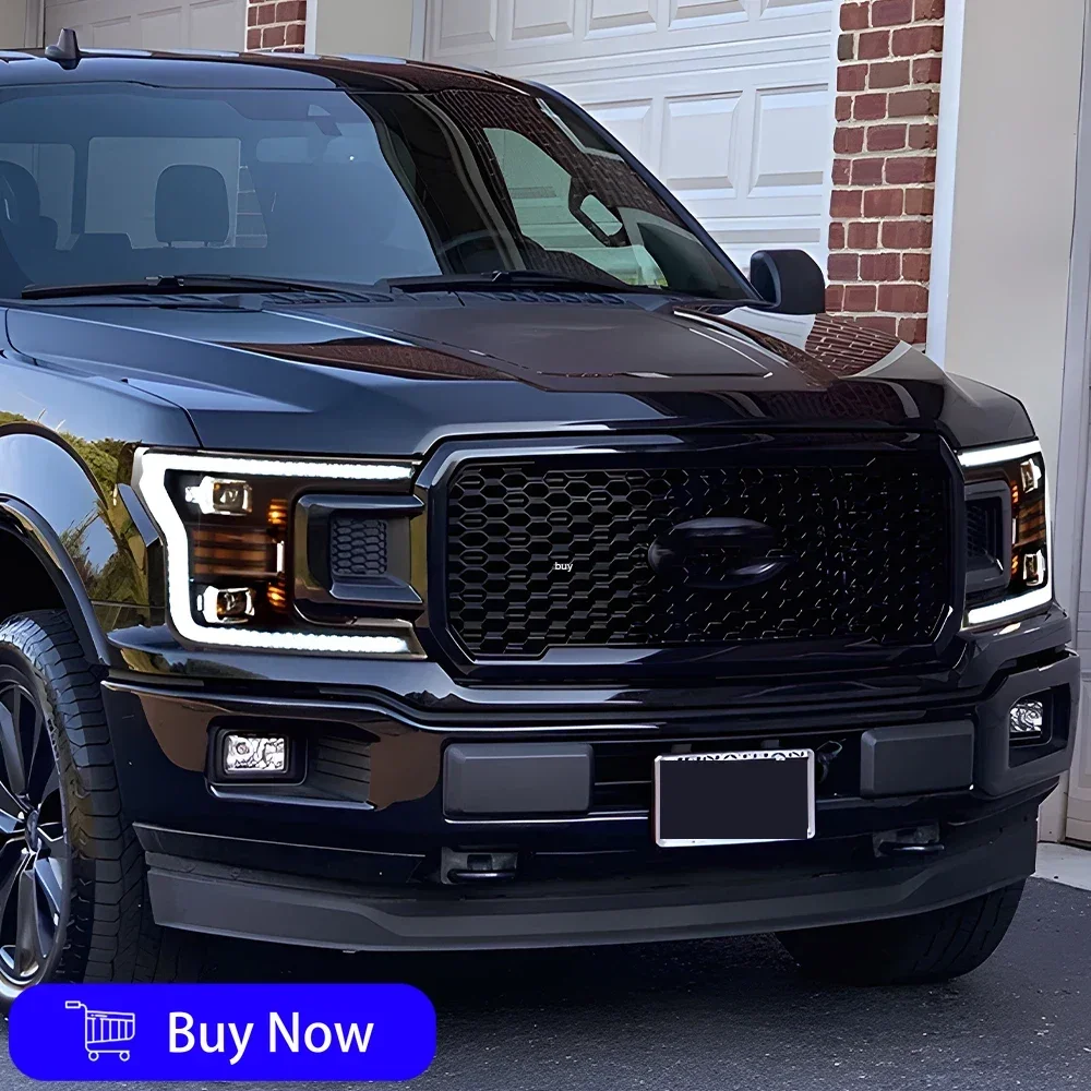 

Для Ford Raptor F150 2018-2019 автомобильные передние фонари, светодиодные автомобильные фары в сборе, обновление 2, линзы проектора, аксессуары Plug and Play