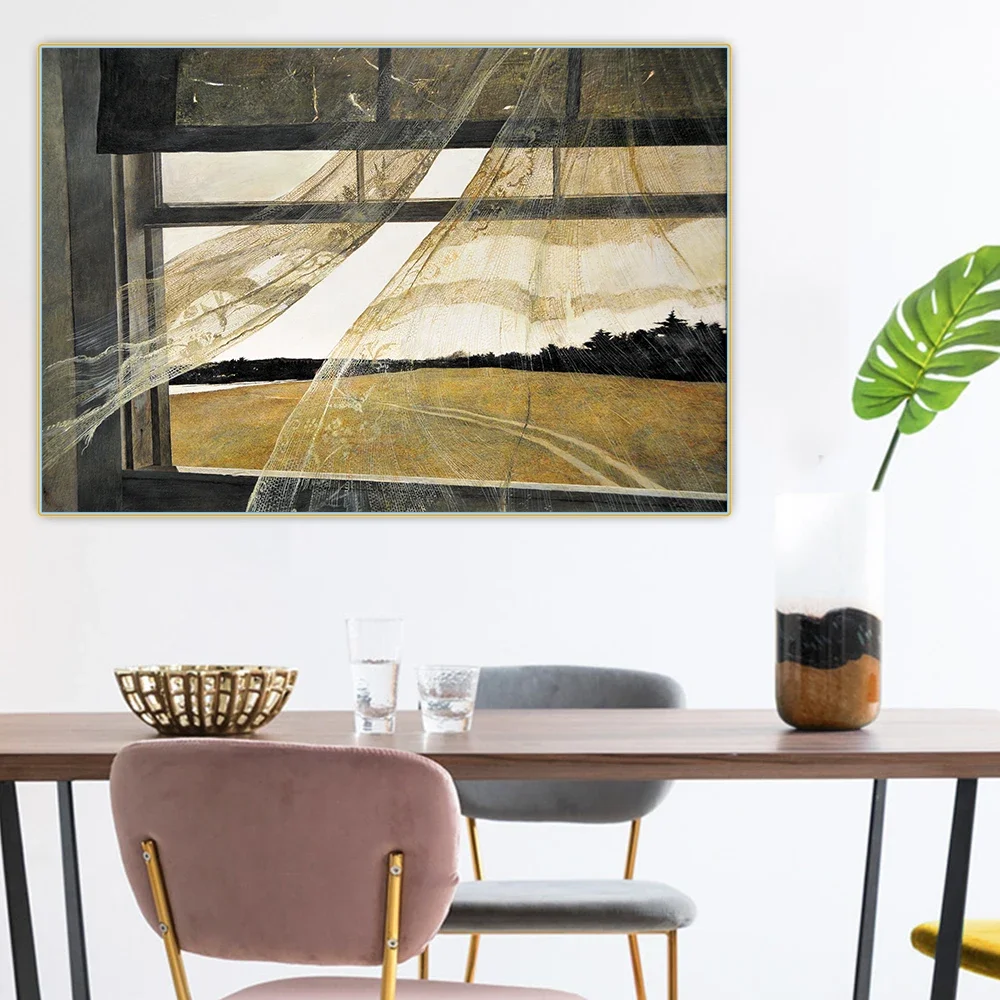 سيتون أندرو وايث 《رياح من البحر》 لوحة زيتية قماشية عمل فني ملصق صورة جدار ديكور خلفية ديكور المنزل الداخلي