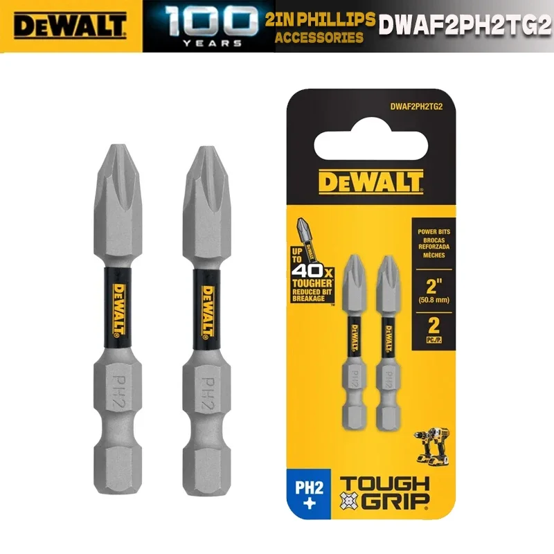 DEWALT DWAF2PH2TG2 TOUGHGRIP™ 2IN 2PK Impact High Speed Steel Screwdriver Bit Impact Drill Driver Bits Power Tool Accessories