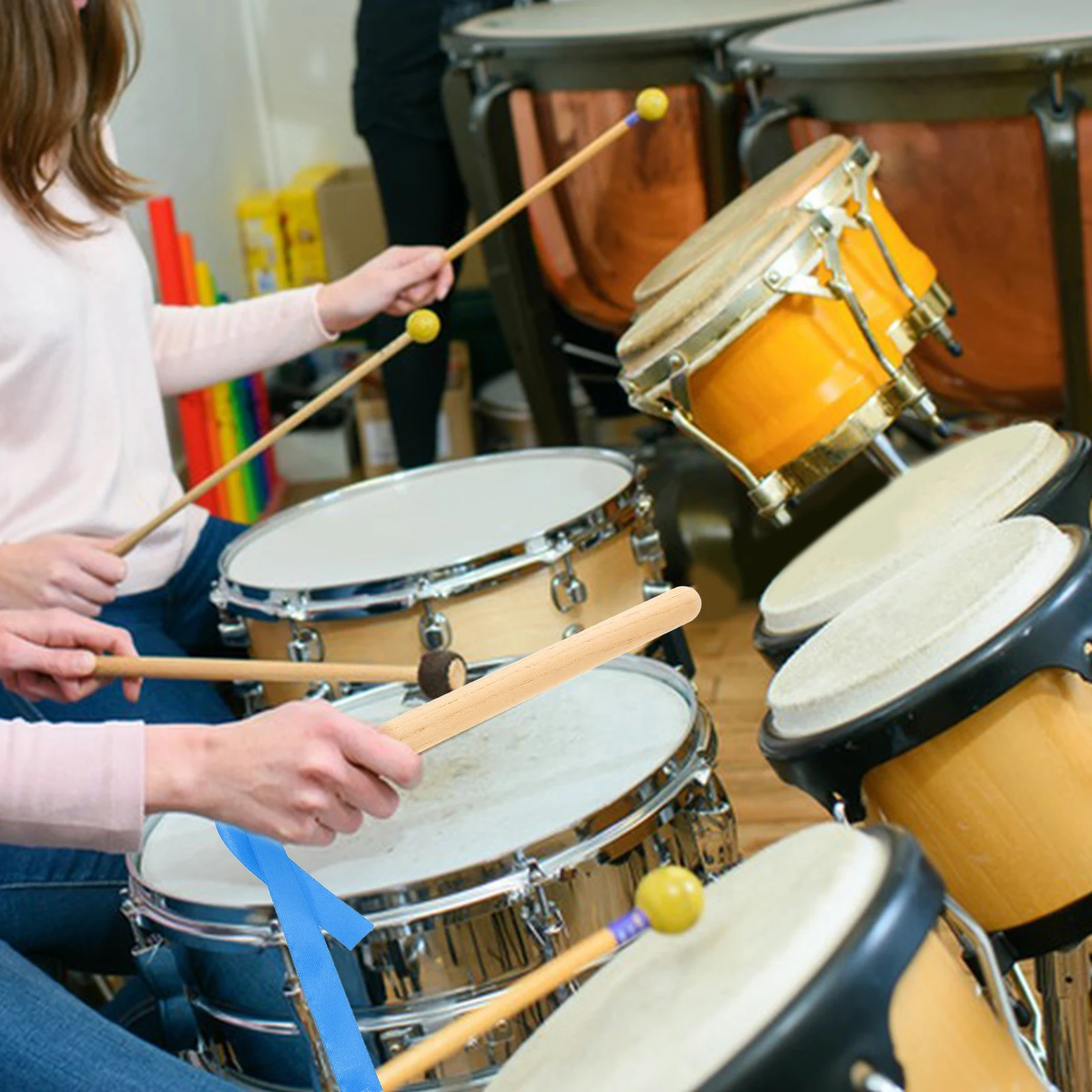 

1Pair Wooden Rhythm Sticks Classical Percussion Musical Instruments Lightweight Portable Classroom Rhythm Sticks for Kids