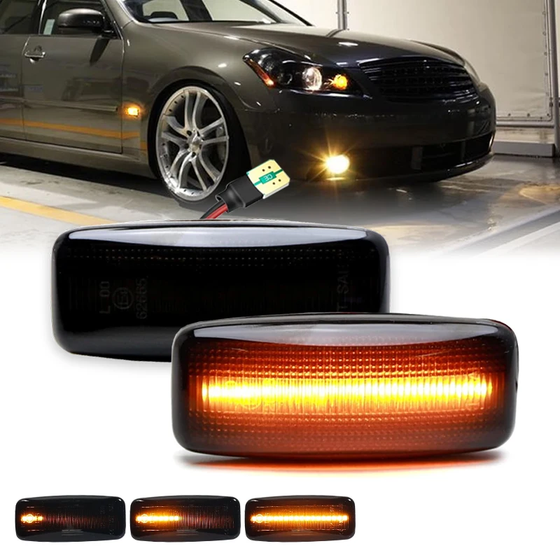 لإنفينيتي Y50 M35 M45 S50 FX35 FX45 QX60 JA60 لنيسان Teana سفاري فوغا ألميرا ديناميكية Led مؤشرات العلامات الجانبية الوامضة