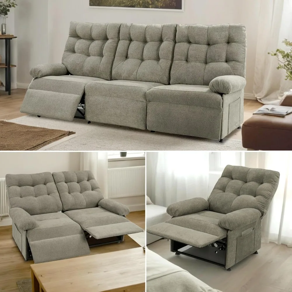 Dual Motor Power Recliner Chair - Independent Foot&Backrest Control, Electric Reclining Sofa w/Infinite Position ,1 Seater