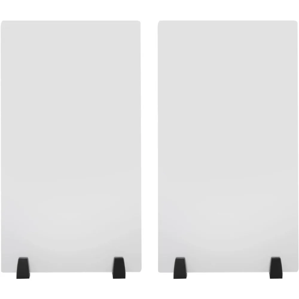 24×18Inch Dual Frosted Glass Desk Divider 2 Pack Acrylic Desk Privacy Panel Office Partitions Clamp-on Desk Privacy Divider