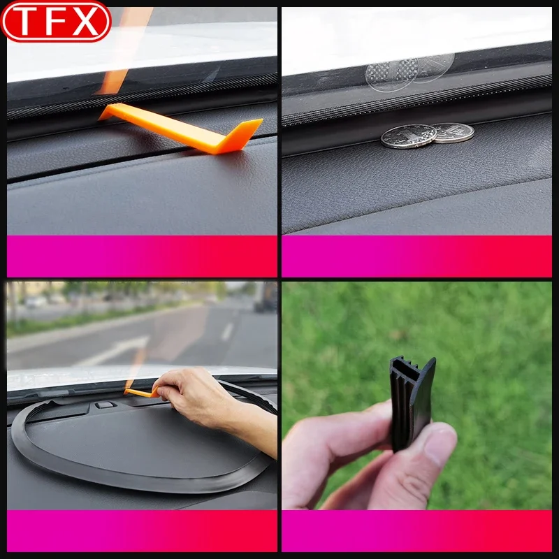 For Geely All-new Emgrand II 2023 2024 Car Sound Insulation Strip Central Control Rubber Sealing Strip Auto Interior Accessories