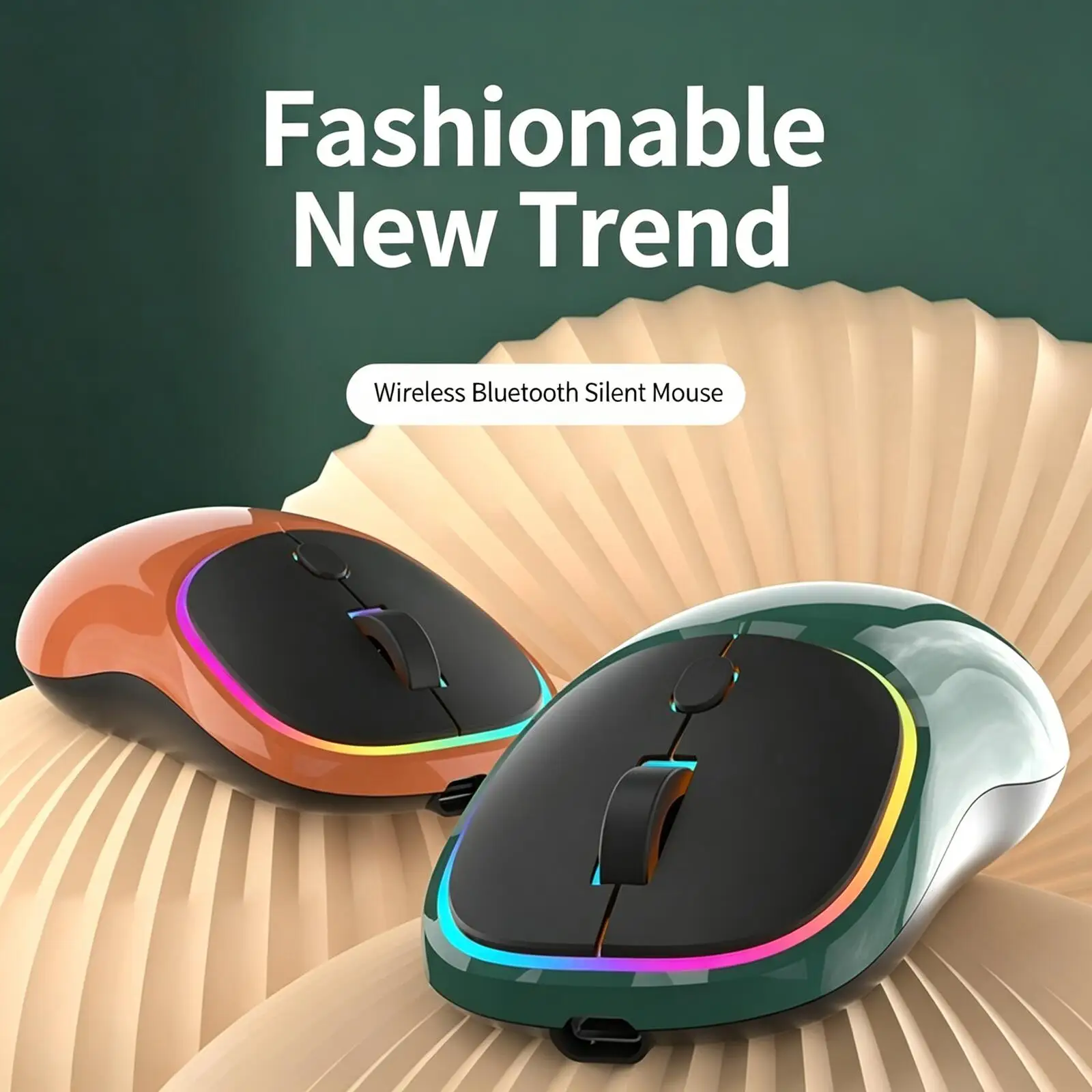 

Портативная беспроводная мышь, 2.4G+BT, двухрежимная, перезаряжаемая, бесшумная, с подсветкой, тонкая эргономичная мышь для ноутбука и ПК