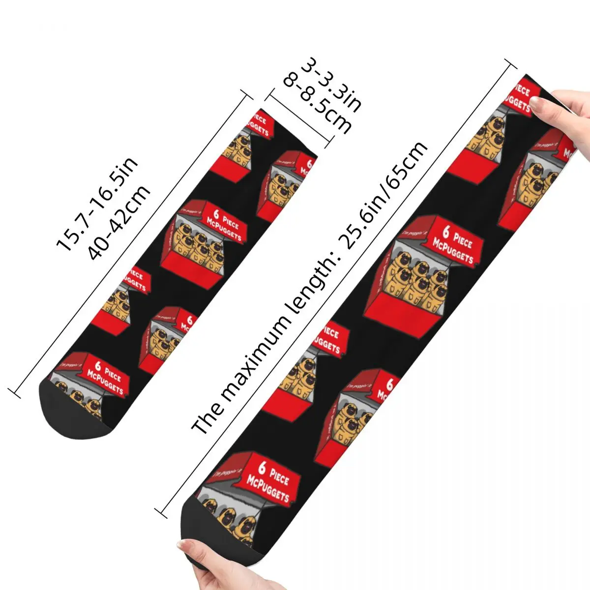 McPuggets Meias Casuais Quentes, Estou Puggin-lo, Engraçado Shar Pei, Harajuku Acessórios, Middle TubeSocks, Presente surpreendente, Unisex, 6 pcs