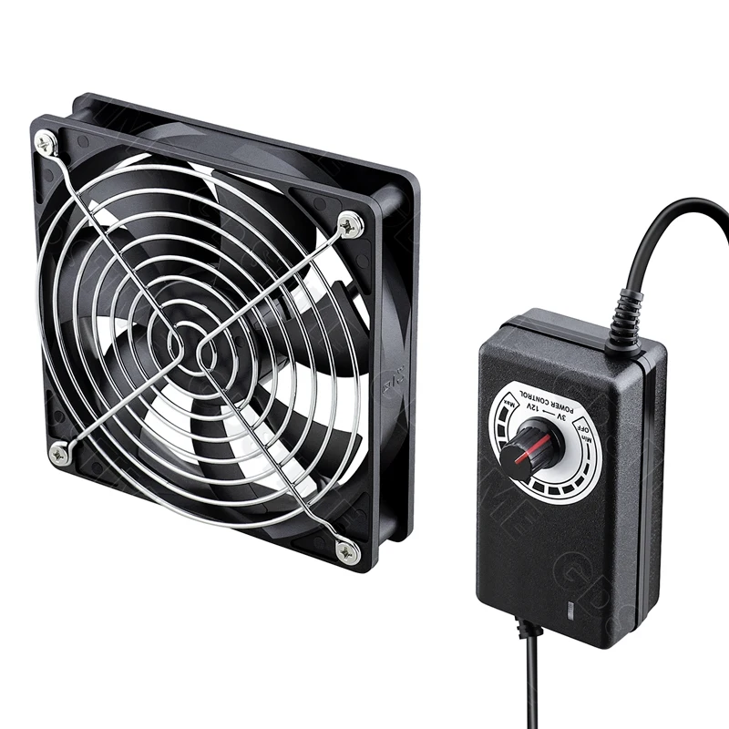 Gdstime CPU Cooler 12V 80MM Fan 120MM DIY Server High Speed Fan for Desktop Computer Case Cooling 220V Power Adjustable Speed