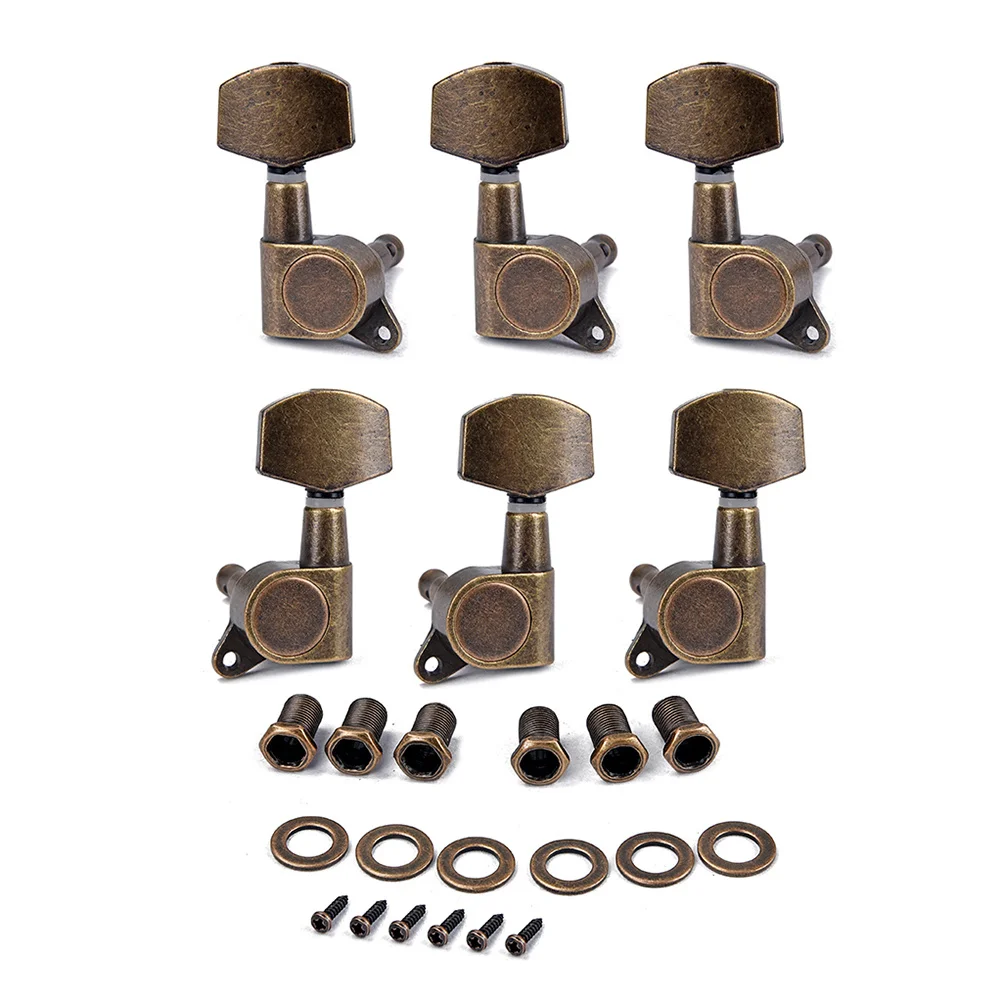 

6Pcs Professional Bronze Guitar Machine Heads Universal Tuners Fit Most Acoustic Electric Guitars with Heavy Duty Internal Gear