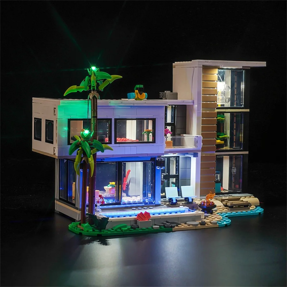 House Led Light Kit For 31153 Modern House Not Include Building Blocks (Only Lighting Set)