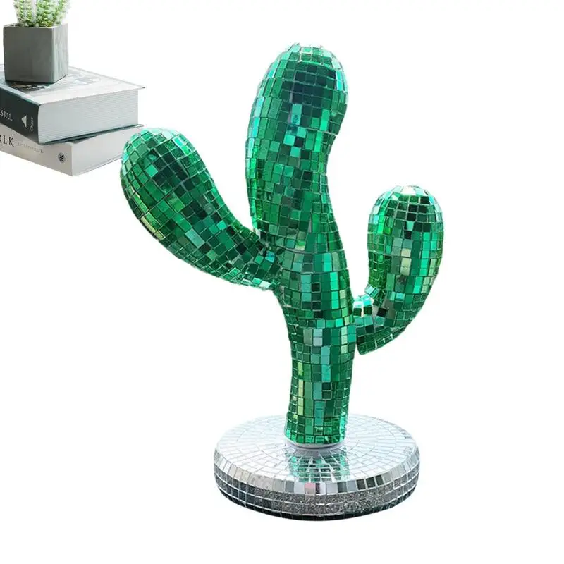 

Creative Cactus Ornaments Reflective Disco Ball Mirror Sculpture Handcrafted Decoration Supplies For Nightclubs Festivals Bars