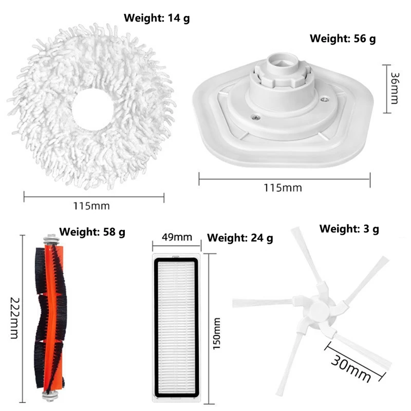 Imagem -06 - Aspirador com Filtro Hepa para Dreame Bot Escova Lateral Principal Acessório de Esfregões W10 W10pro