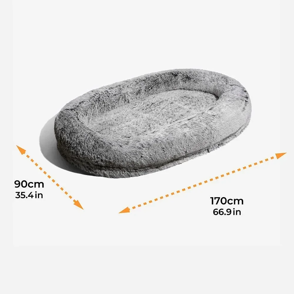 Large Dog Bed Winter Warm Human Dog Kennel Long Plush Pet Bed Soft Sponge Cushion Removable Washable Luxury Dog Mattresses