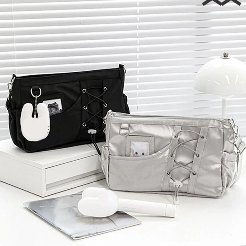 Lovely Itabag Drawstring Crossbody Bag Fashion Dating Bag Simple Stars Shoulder Bag for Pin Display