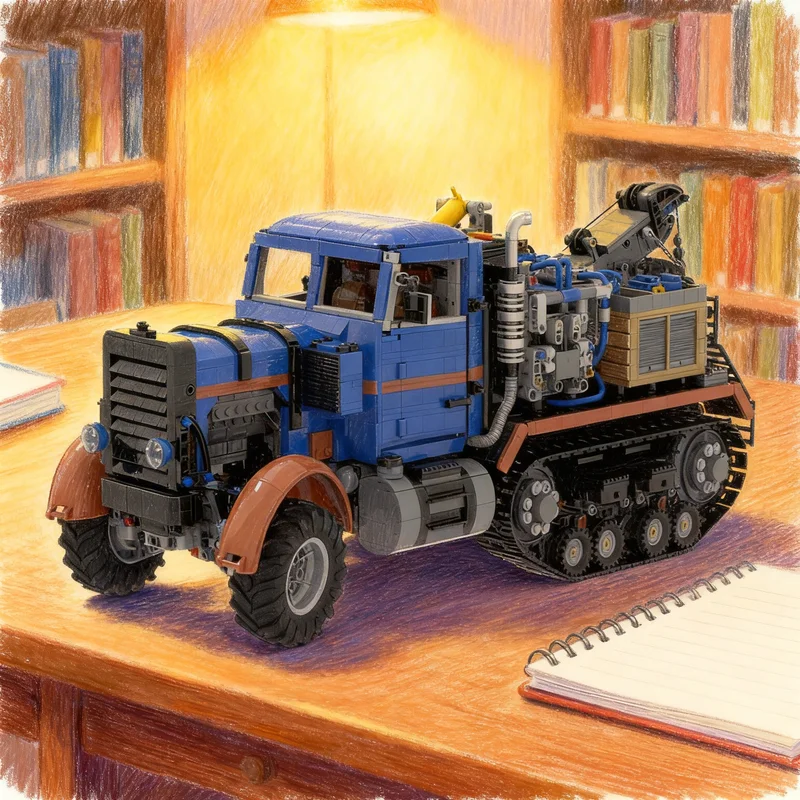 

4092pcs MOC Scammell Modified Halftrack Service Technical Model Building Blocks Architecture Christmas Gifts Toy Idea Education