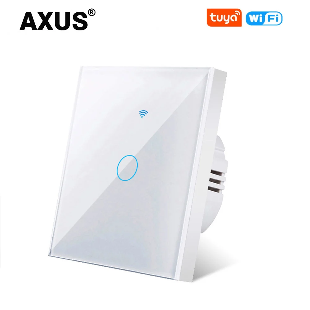 AXUS EU WLAN Smart Touch-Lichtschalter RF433 Ohne Neutralleiter Kompatibel mit Tuya Smart Life App-Steuerung Unterstützt Alexa Google Home