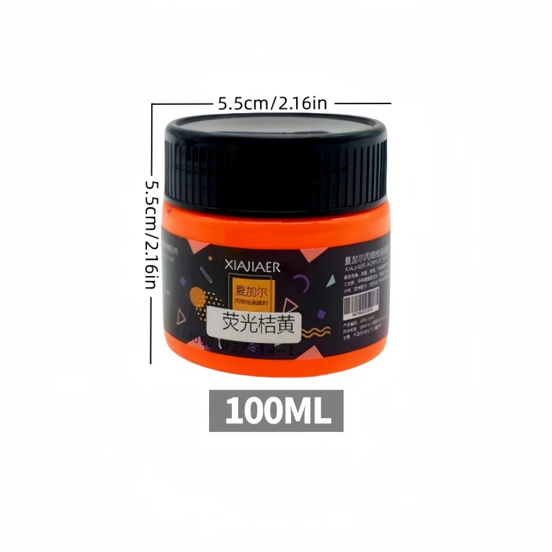 100ml/ Can Fluorescent Acrylic Paint Xiajiaer Hand-Painted Wall Painting Acrylic Paint Studio Art Fluorescent Acrylic