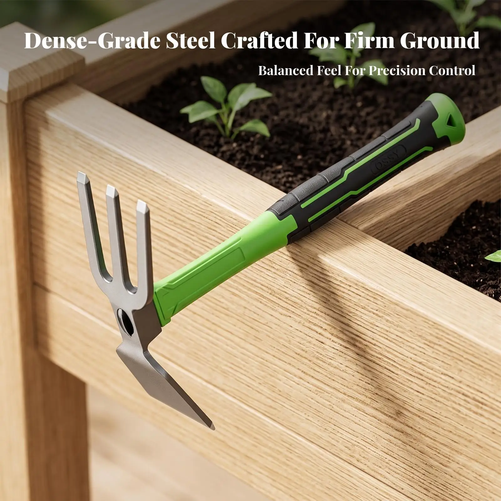 Garden Hand Hoe Sharp Weeding Tool with Non-Slip Handle Hand Weeder Forged Metal Invasive Plant Remover Tool Handheld