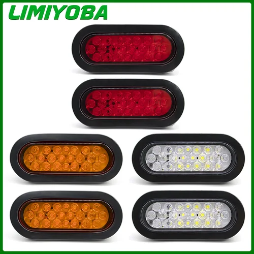 Imagen 1 del producto 2 uds 12V 24V camión remolque luz trasera ovalada freno LED lámpara trasera para Jeep camioneta barco Tractor Van RV UTV UTE autobús impermeable