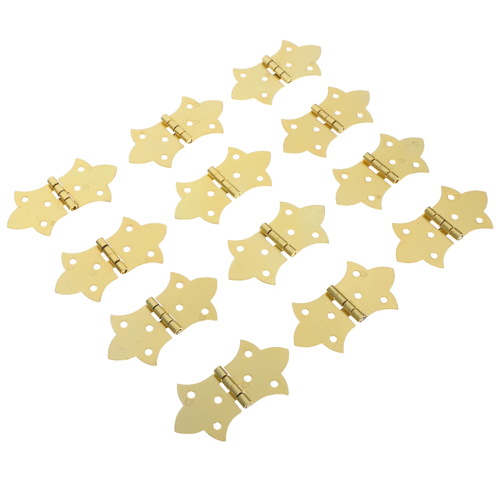 

12 Pcs Jewelry Box Hinges Replacement Old Cabinet Furniture Metal Chest for Crafts Door
