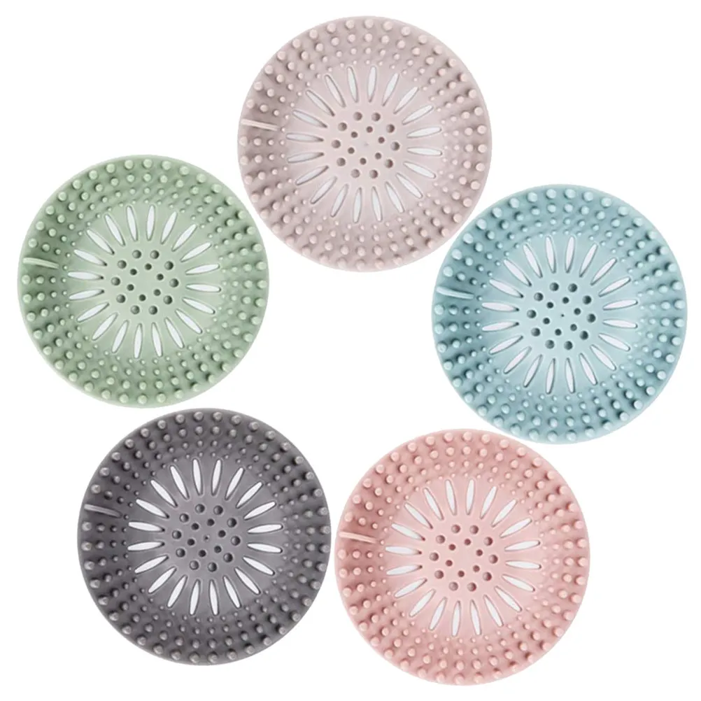 5Pcs Reinforced Silicone Sink Strainer Anti-Blocking Drain Cover for Kitchen Bathroom Sinks Laundry Workshops Efficient Liquid