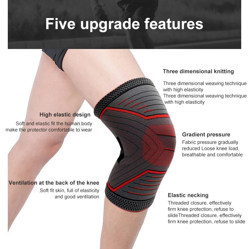 Elastic Nylon Knee Support Braces, Respirável Compressão Knee Pad, Protetor de Esportes, Fitness, Corrida, Ciclismo, 1 Pc, 2Pcs
