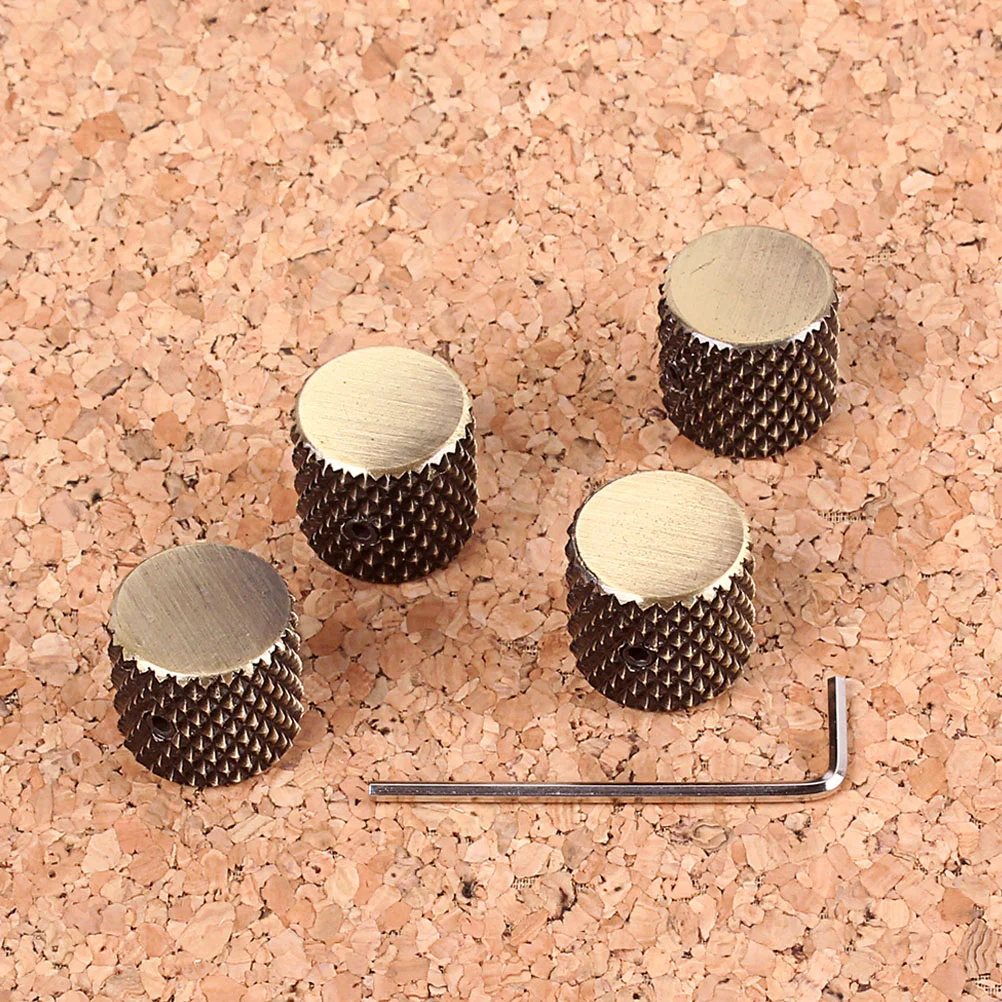 4 Pcs Knob Guitar Aluminum Alloy Guitar Brass Amplifier Electric Accessories Custom Guitar Knob Metal