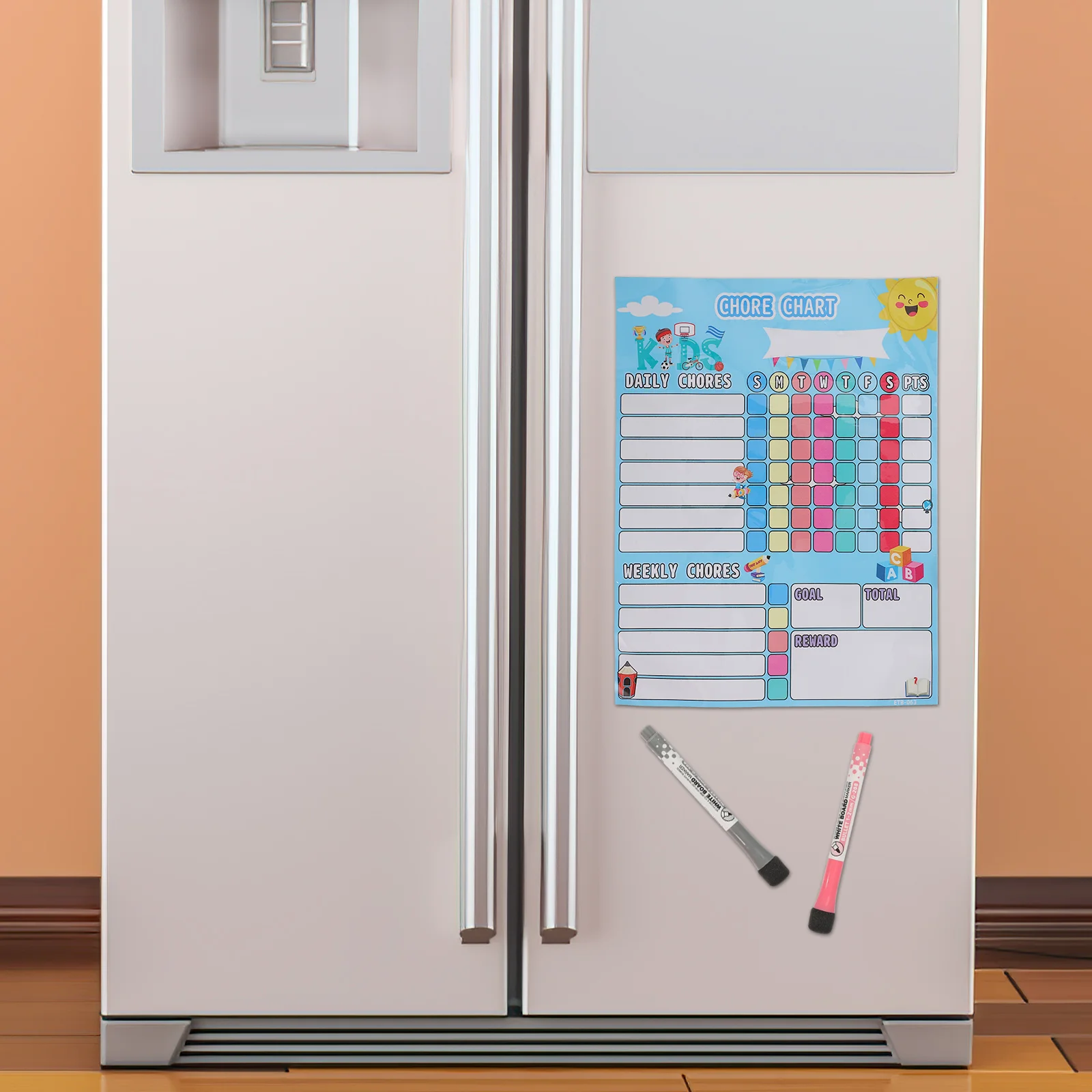 Household Chores Fridge Magnet Calendar Children Accessory Reward Chart Cartoon Behavior Kids Rubber Soft Magnetic Convenient