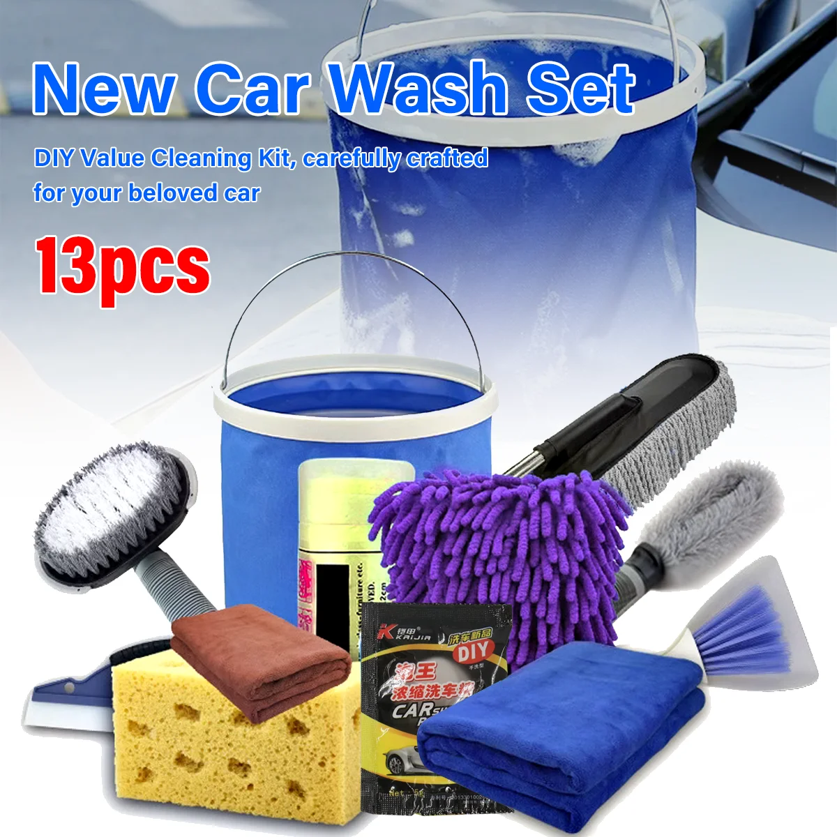 13Pcs Car Detailing Brush Set,Soft Brushes Interior Wheel Valet Pro Cleaning Kit