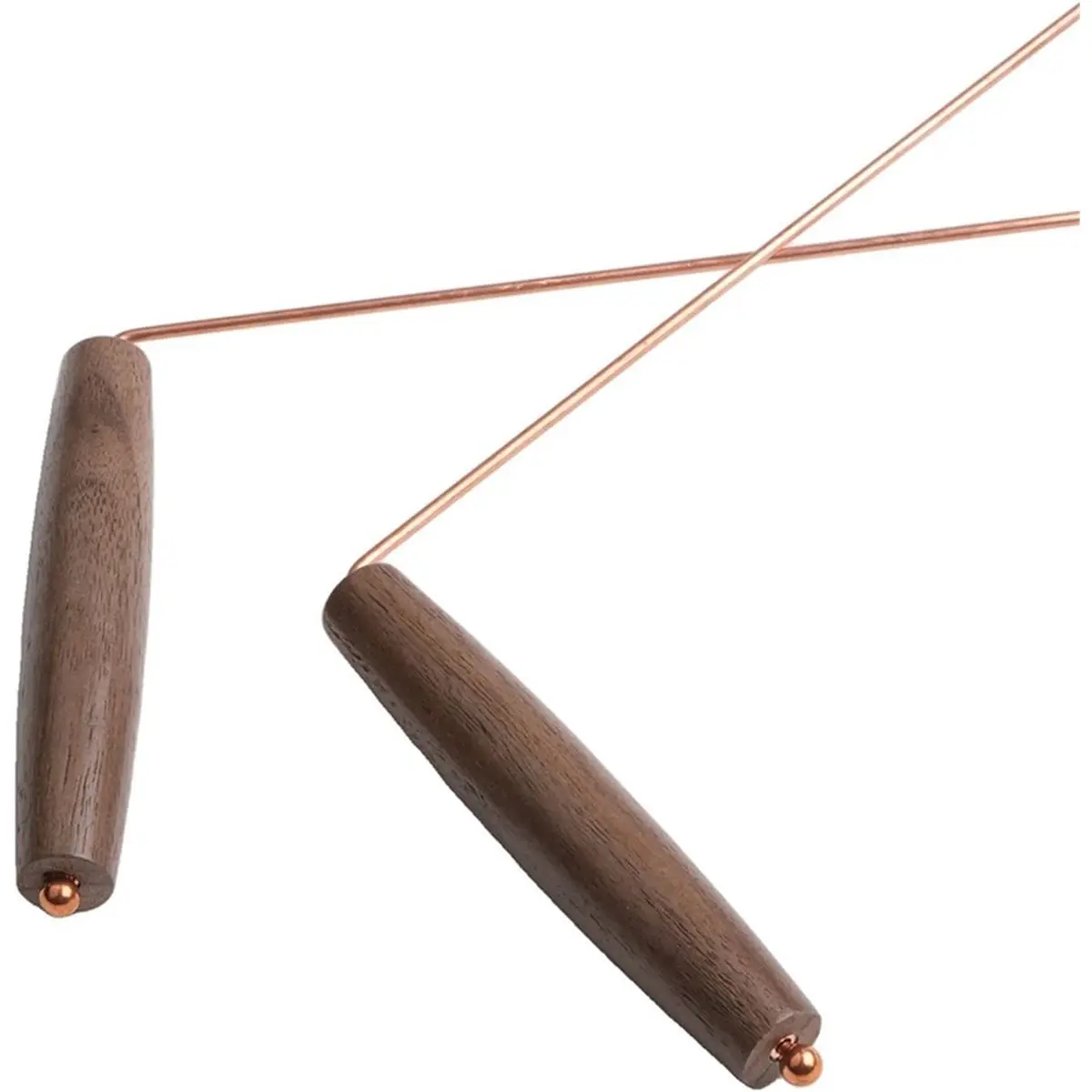 A75K Copper Dowsing Rods - 2PCS Wooden Handle Dowsing Rods for Convenient Storage - for Searching Water, Gold, Minerals