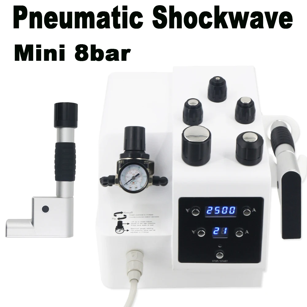 

Professional Shockwave Therapy Machine Mini 8 Bar Radiation Pneumatic Shock WaveTools For Men ED Treatment Tennis Elbow Pain