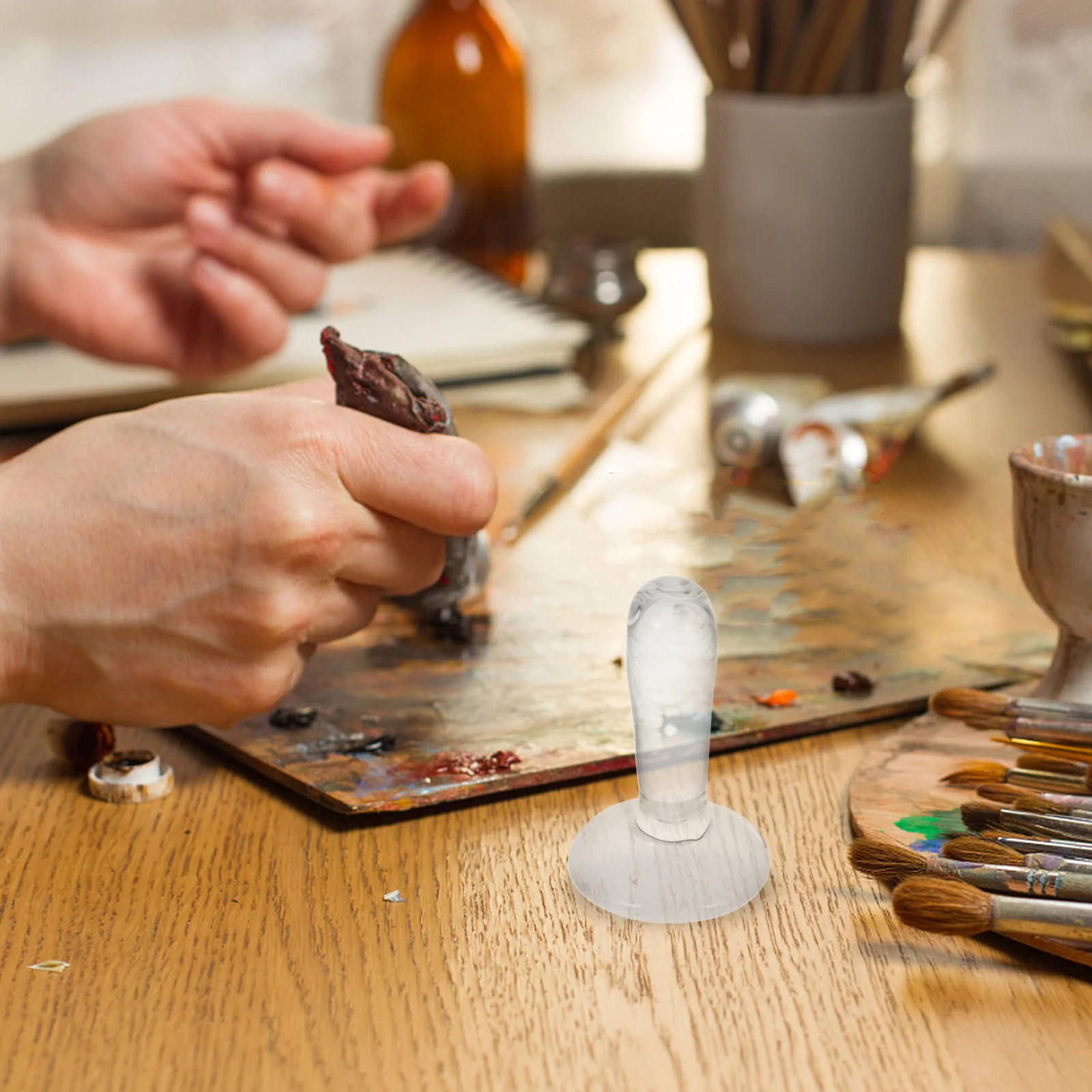 

Glass Muller with Flat Bottom for Grinding Pigments Smooth Consistency in Watercolor and Oil Painting Ideal for DIY Art