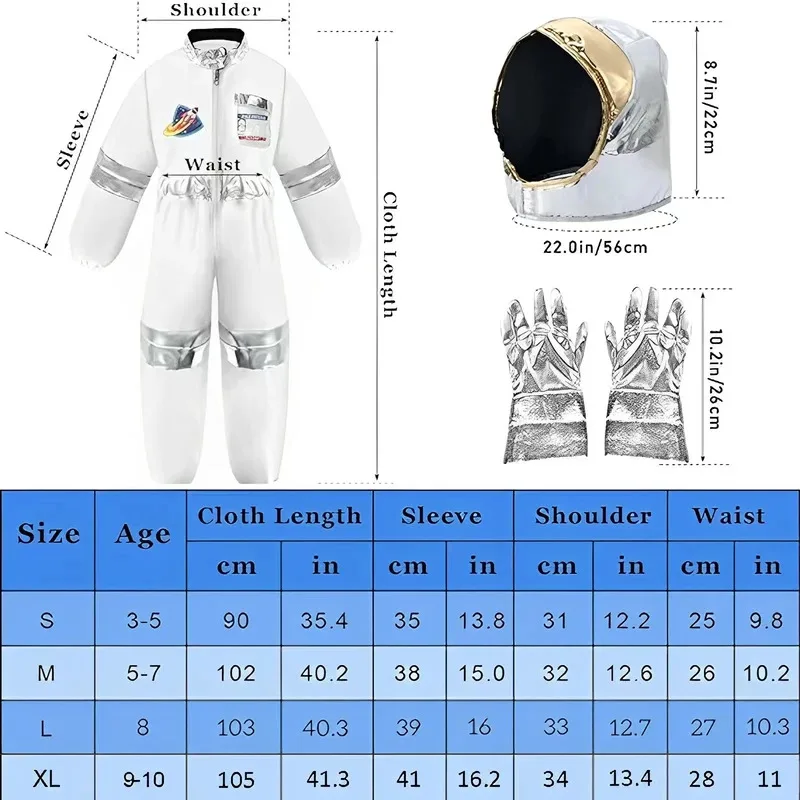 Disfraz de astronauta de Anime para niños, mono de piloto espacial con casco, vestido de simulación, juego de rol, regalos de cumpleaños para niño 72