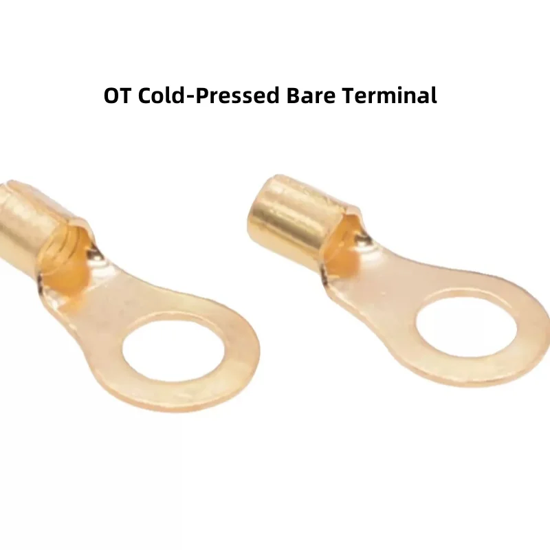 Brass OT Cold-Pressed Bare Terminal Large Fork Fuse Holder Wiring Connector Copper Lug