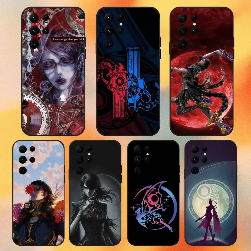 

Game B-BayonettaS Phone Case For Samsung S 25,24,23,22,30,21,10,9,Ultra,Plus,Lite,FE,4,5G Black Soft Case