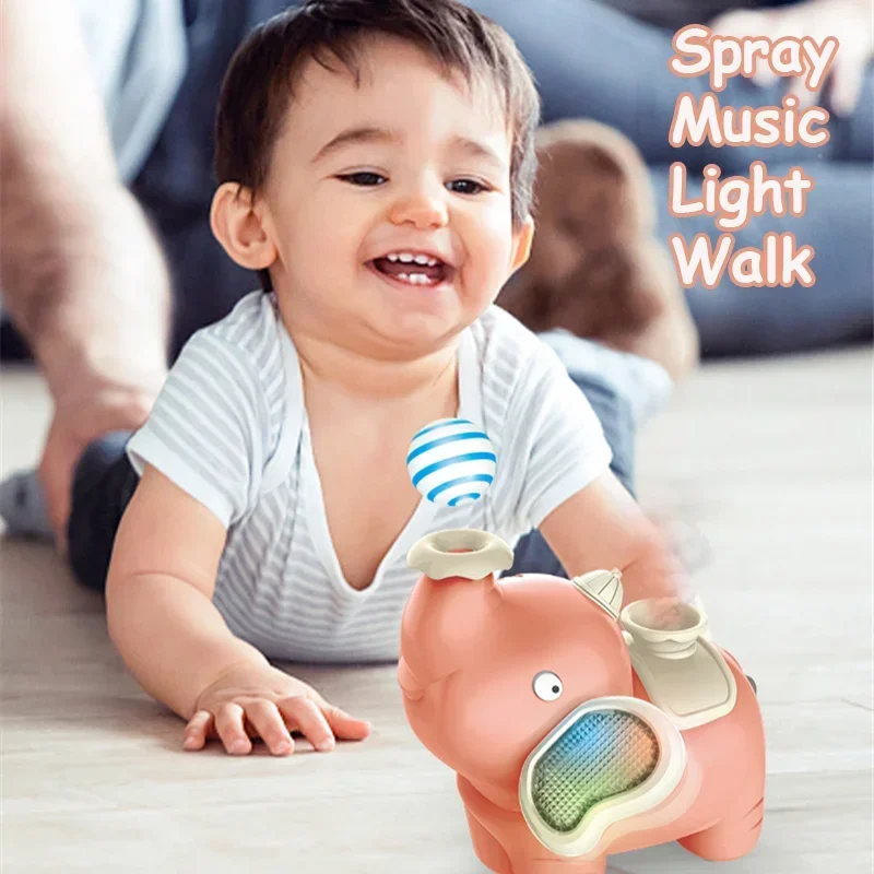 

Spray Fog Blowing Ball Elephant Electric Pet Walking Toys Musical Shinning Elephant Lighting Pet Children Toy Boy Girl's Gift