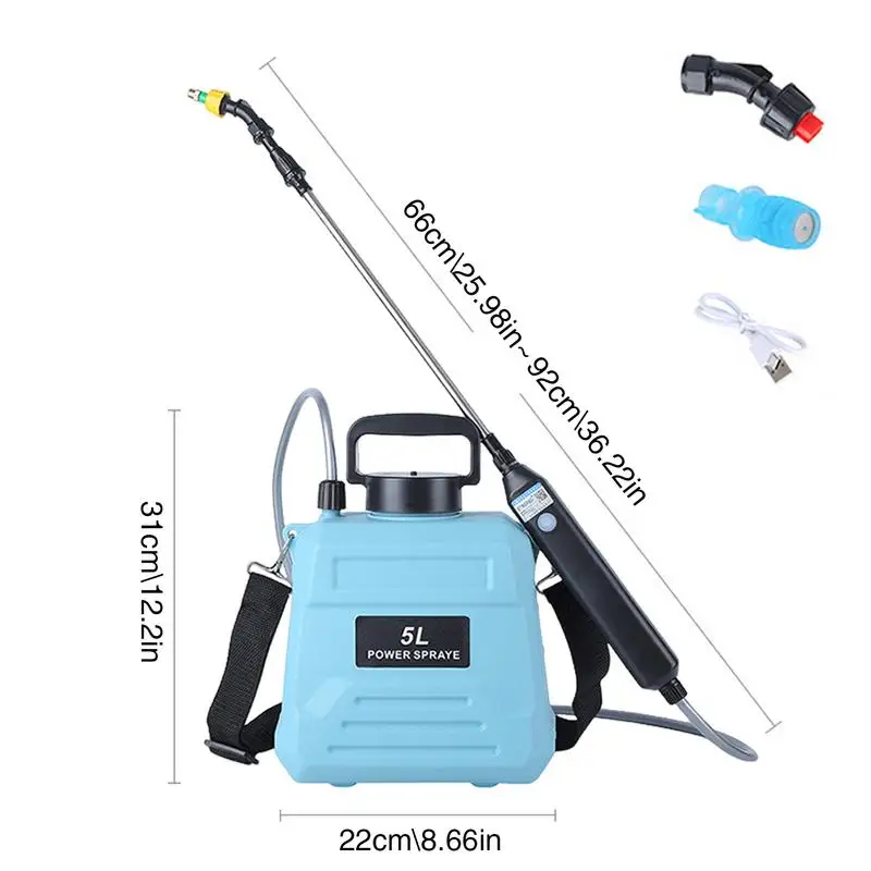 

Shoulder-type Electric Pesticide Sprayer 5L Watering Can With Spray Gun Automatic Garden Plant USB Rechargeable Irrigation Tool