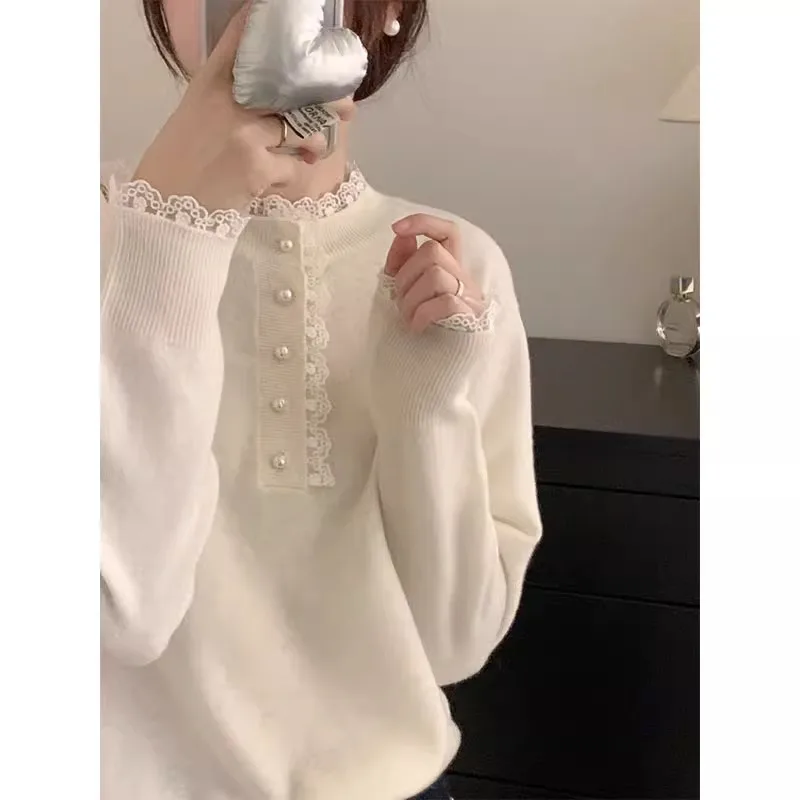 Suéteres Jumpers Jerséis para mujer Merino Polka Dot Slim-Fit restaurante cena fecha femenina bastante lindo clásico Retro