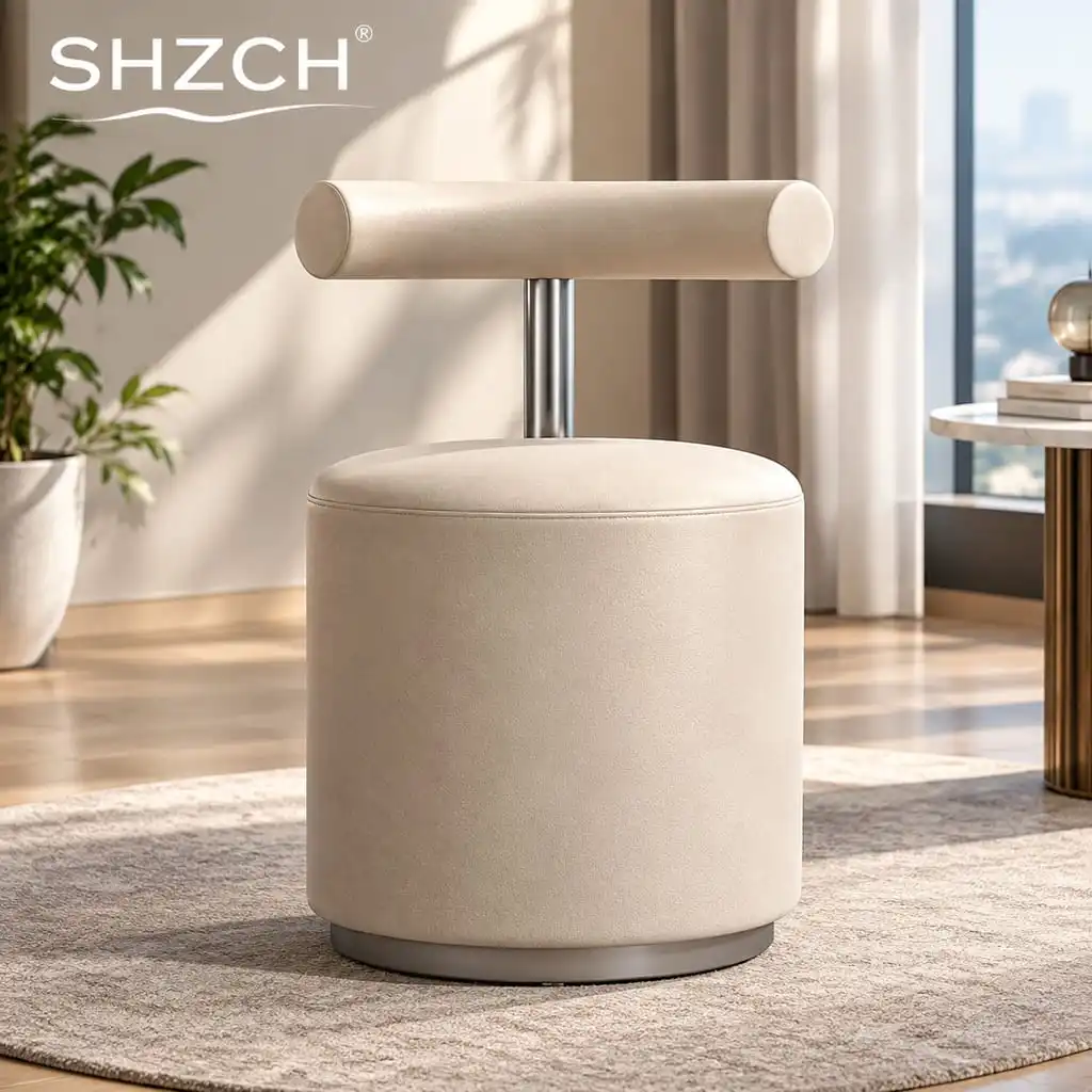 Taburete con respaldo  cuero, Silla  té  ocio, Taburete  metal  estilo morno y sencillo, Silla  lujo para sala