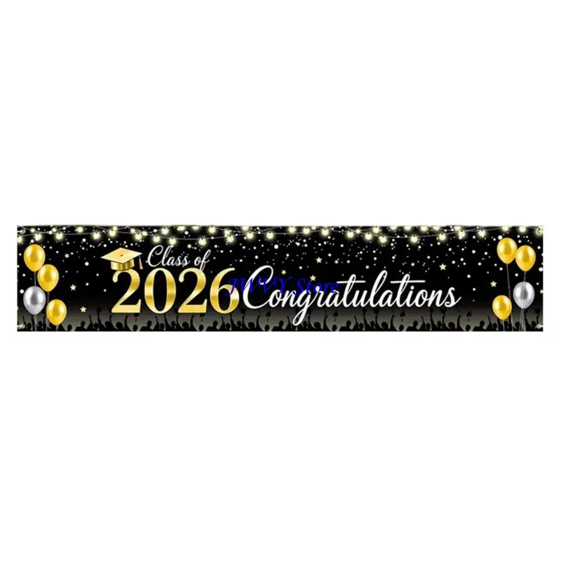 573A Wide Graduation Banners 200X40Cm With Reinforced Grommets Graduation Backdrop