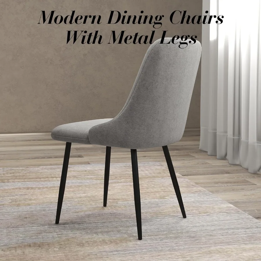 مجموعة كراسي تناول الطعام المخملية الحديثة مكونة من 4 كراسي جانبية مريحة للمطبخ مع وسائد سميكة وكراسي غرفة الطعام المنجدة مع م قوي #6