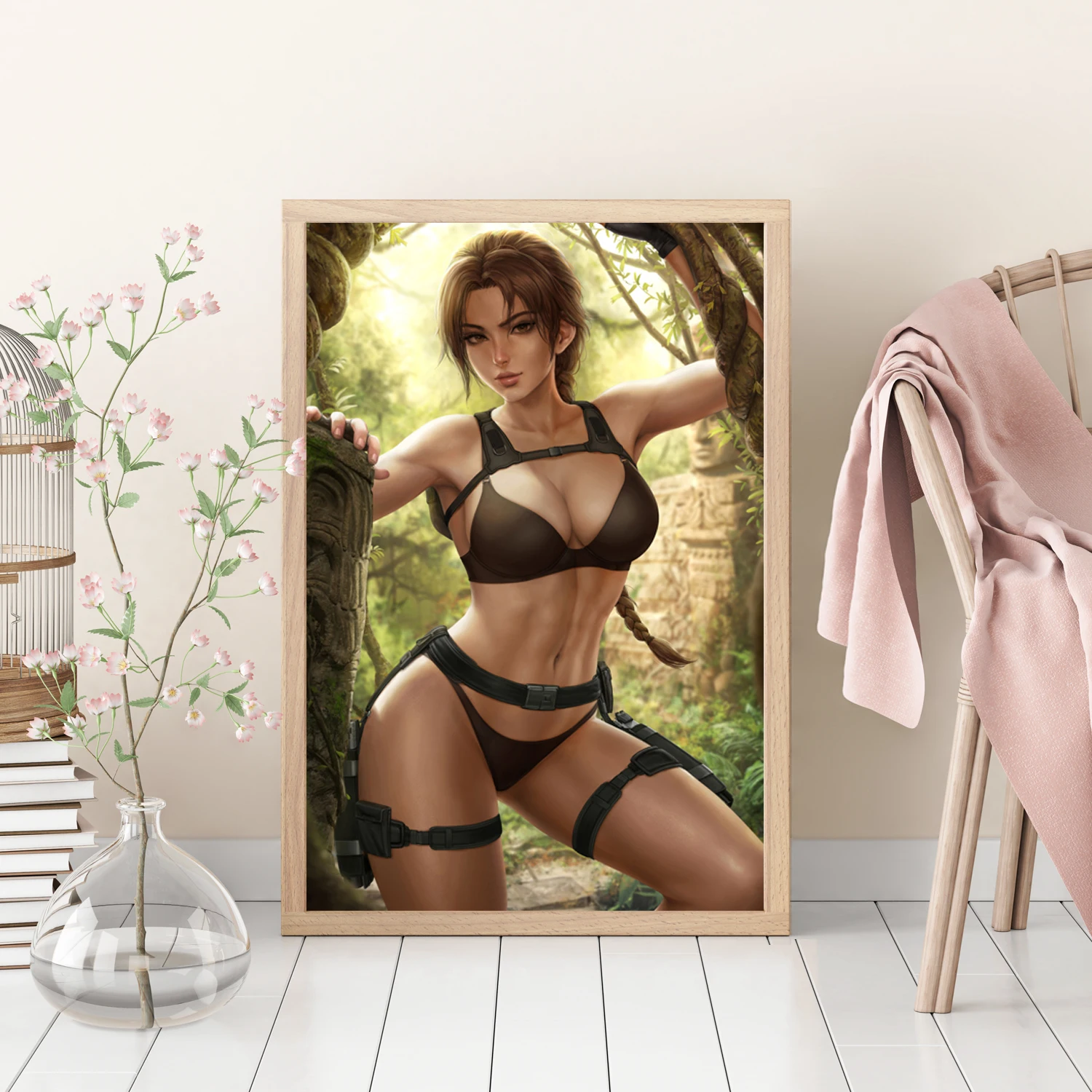 تومب رايدر قماش المشارك اللوحة الزخرفية، لوحة فنية جدارية كبيرة، لارا كروفت HD، ديكور المنزل، حجم مخصص #4