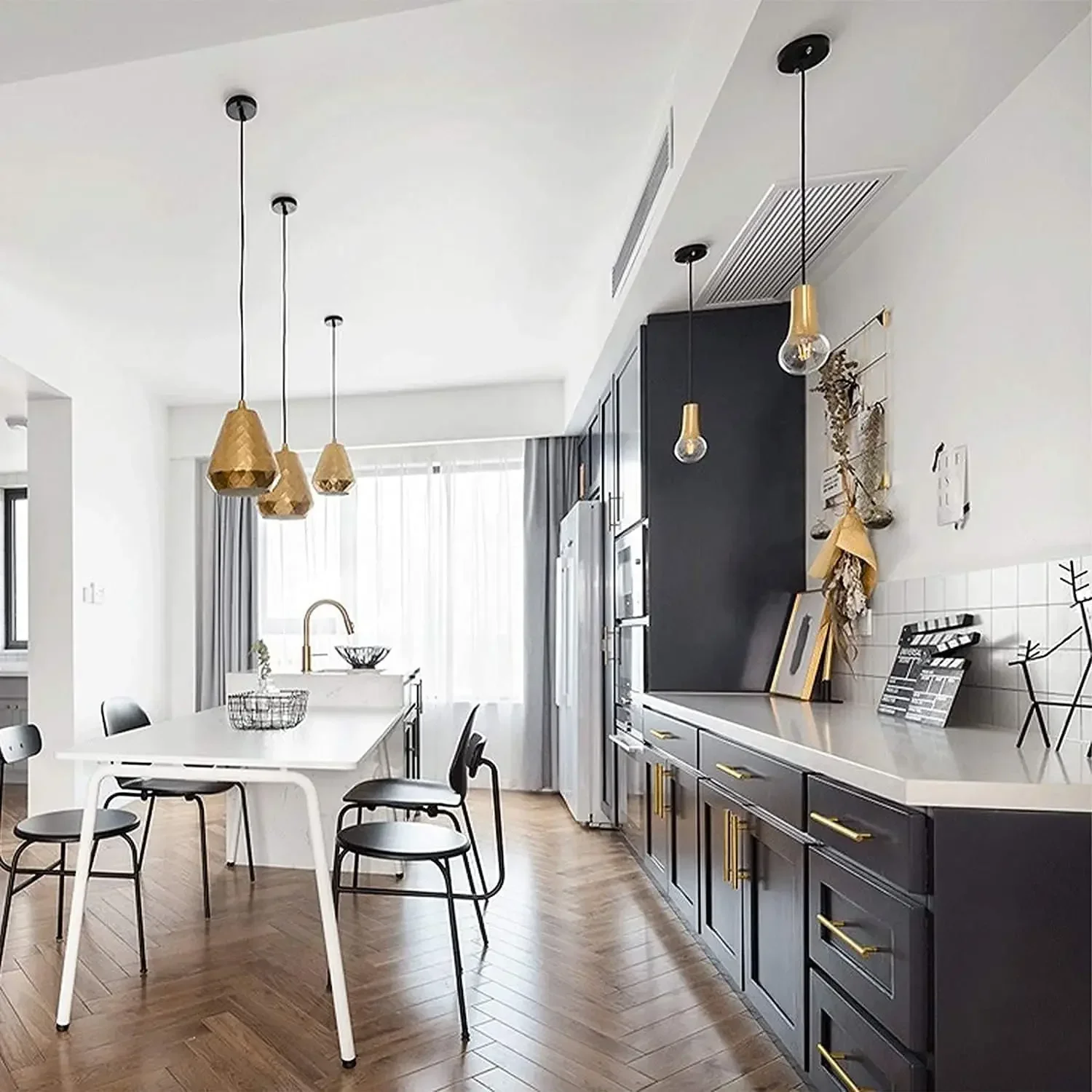 [سعر مخفض، حار بيع! ]100 حزمة مقابض للخزانة النحاس الذهب خزانة تسحب 10 بوصة ثقب مركز درج يسحب فستان البار الحديث