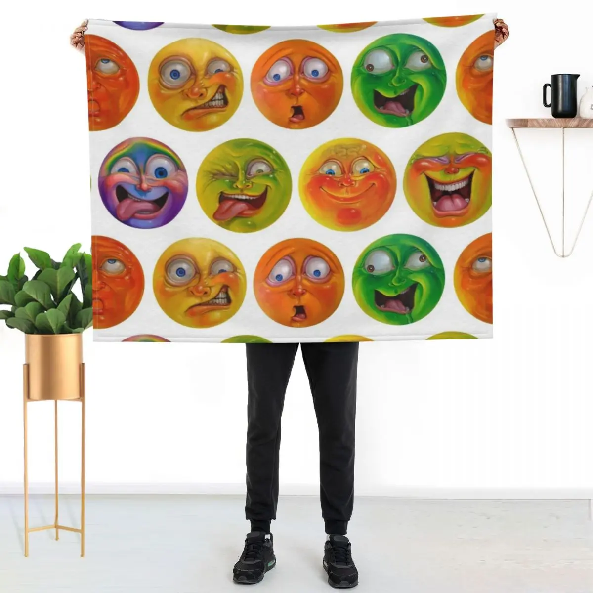 

Jelly heads Throw Blanket Machine Washable Soft Warm Blanket