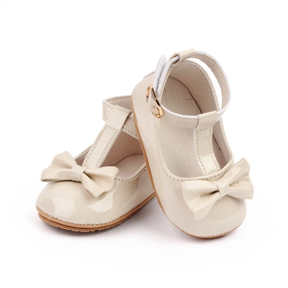 

Sweet Bowknot Baby Casual Shoes PU Leather Rubber Soft-Sole Infant First Walkers Non-slip 0-12 Months Princess Shoes Autumn