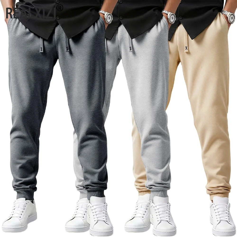 Men's Solid Color Casual Sports Pants Men Drawstring Fitness Sweatpants Men Outdoor Sports Jogging Pants Sportswear Street