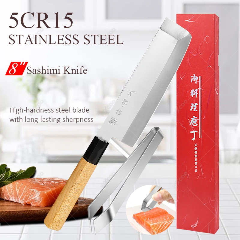 

Japanese Meat Cleaver Kitchen Knives Sashimi Chef Knife Vegetable Fruit Slicing Utility Cooking Kitchen Utensils with Gift Box