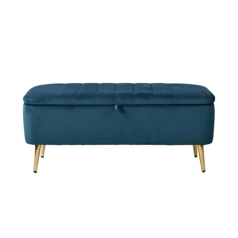 Golden footstool and Ottoman modern living room storage stool with convenient ottoman for home or hotel use