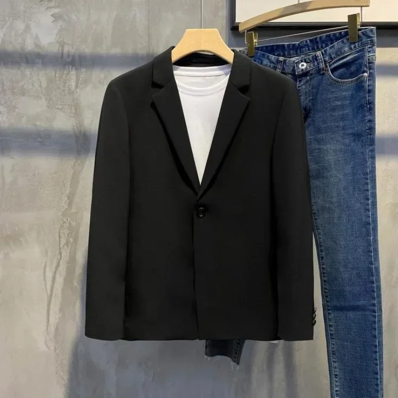 

Black Man Suits and Blazers Business Dress Jackets Thin Coats Slim Fit Jacket for Men Fashionable New in Summer Menswear Elegant