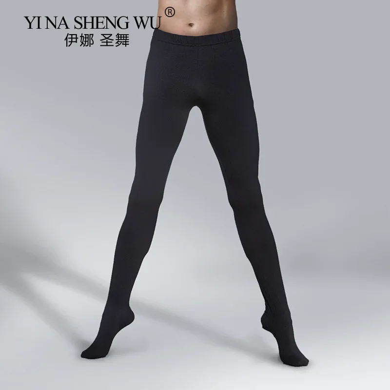 1 Pair Men Ballet Dance Tights Full Length Leggings Ballet Costume Practice Pants Pantyhose Cotton High Elastic Waist Dance Wear