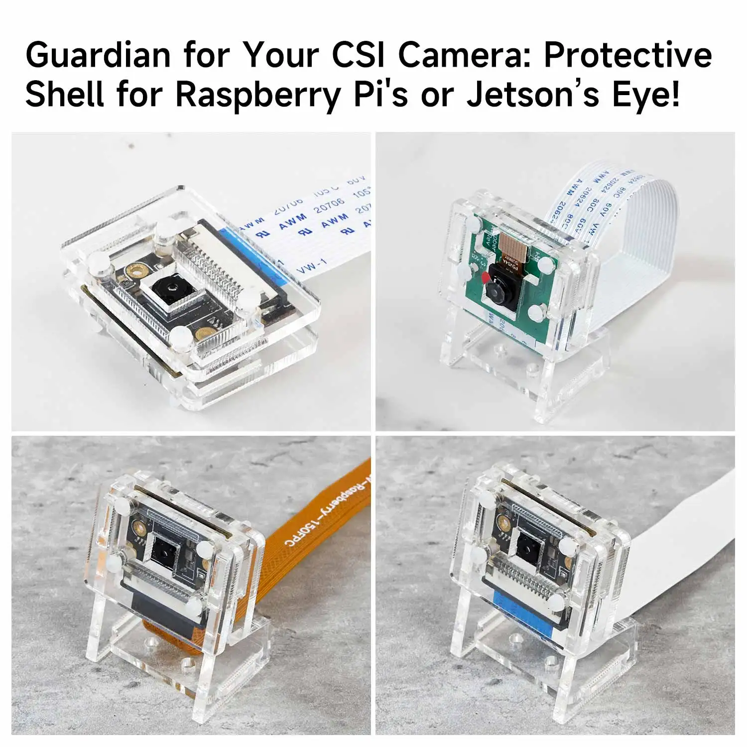 High Quality Acrylic Protective Case for CSI Camera Support Raspberry Pi 5 4B 3B+ Jetson NANO Camera (Not Include Camear Module)